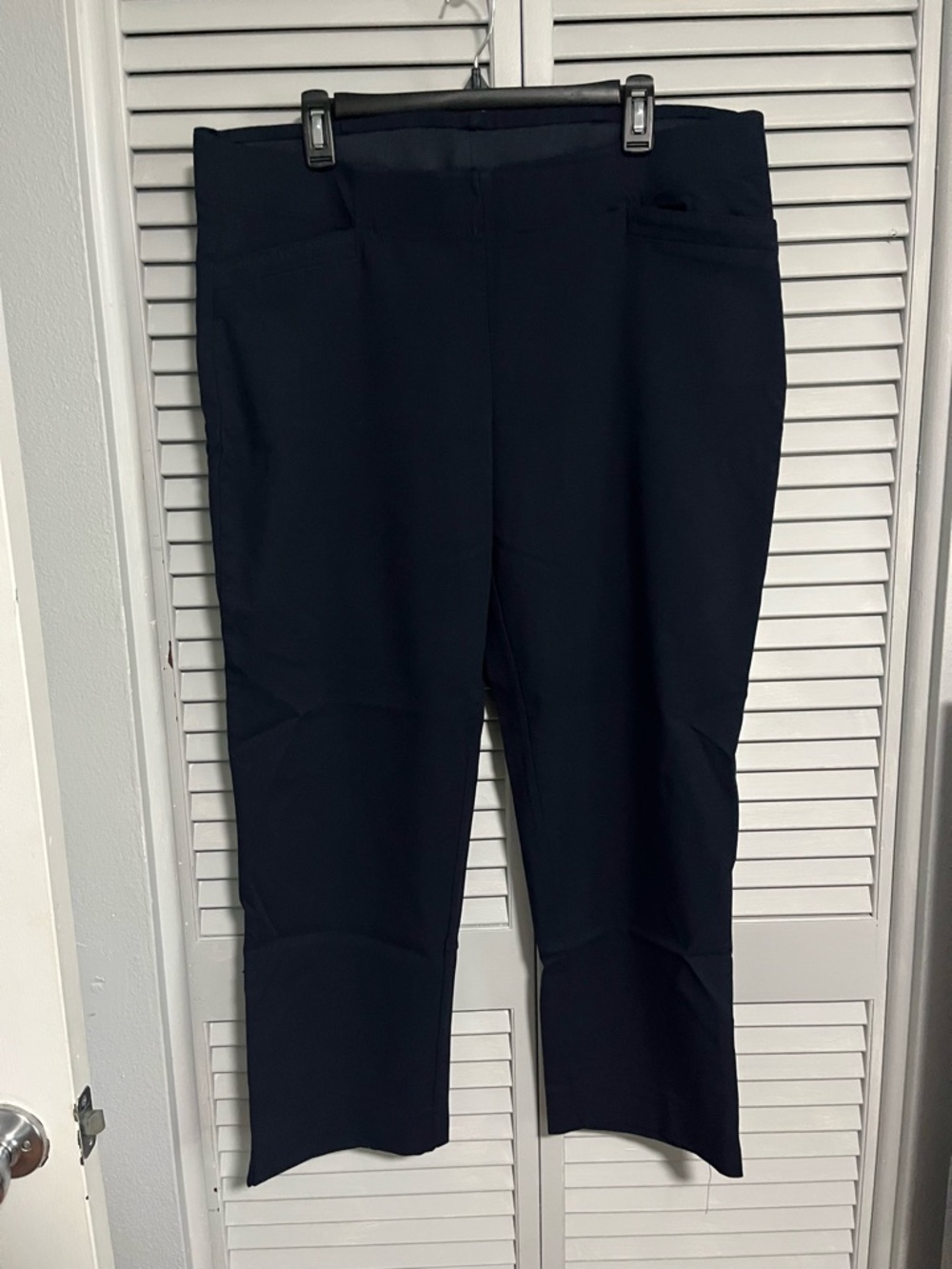 Avenue Black Cropped Pull-On Stretch Pants